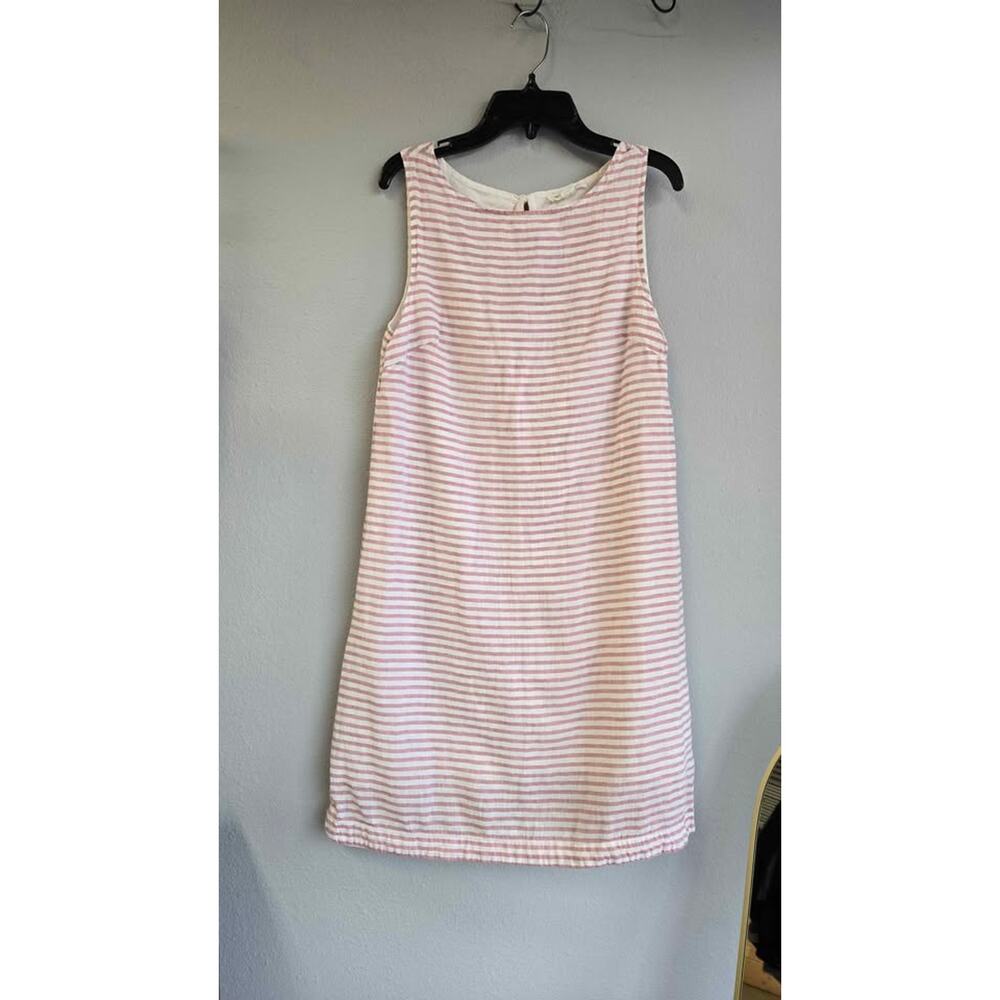 beachlunchlounge Pink and White Striped Sleeveless Midi Dress